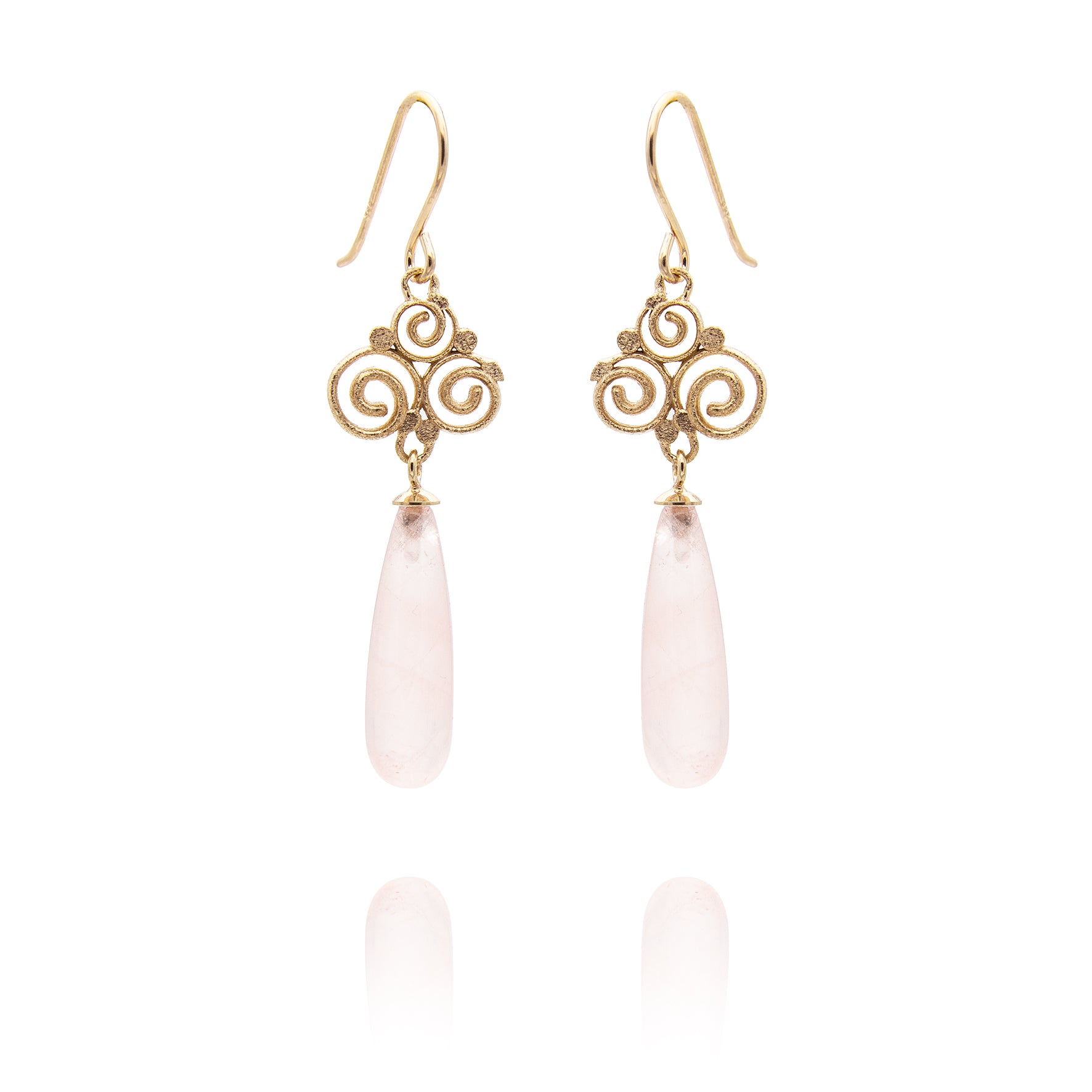 Grace Ohrschmuck 925/- mit Rosenquarz Pampel